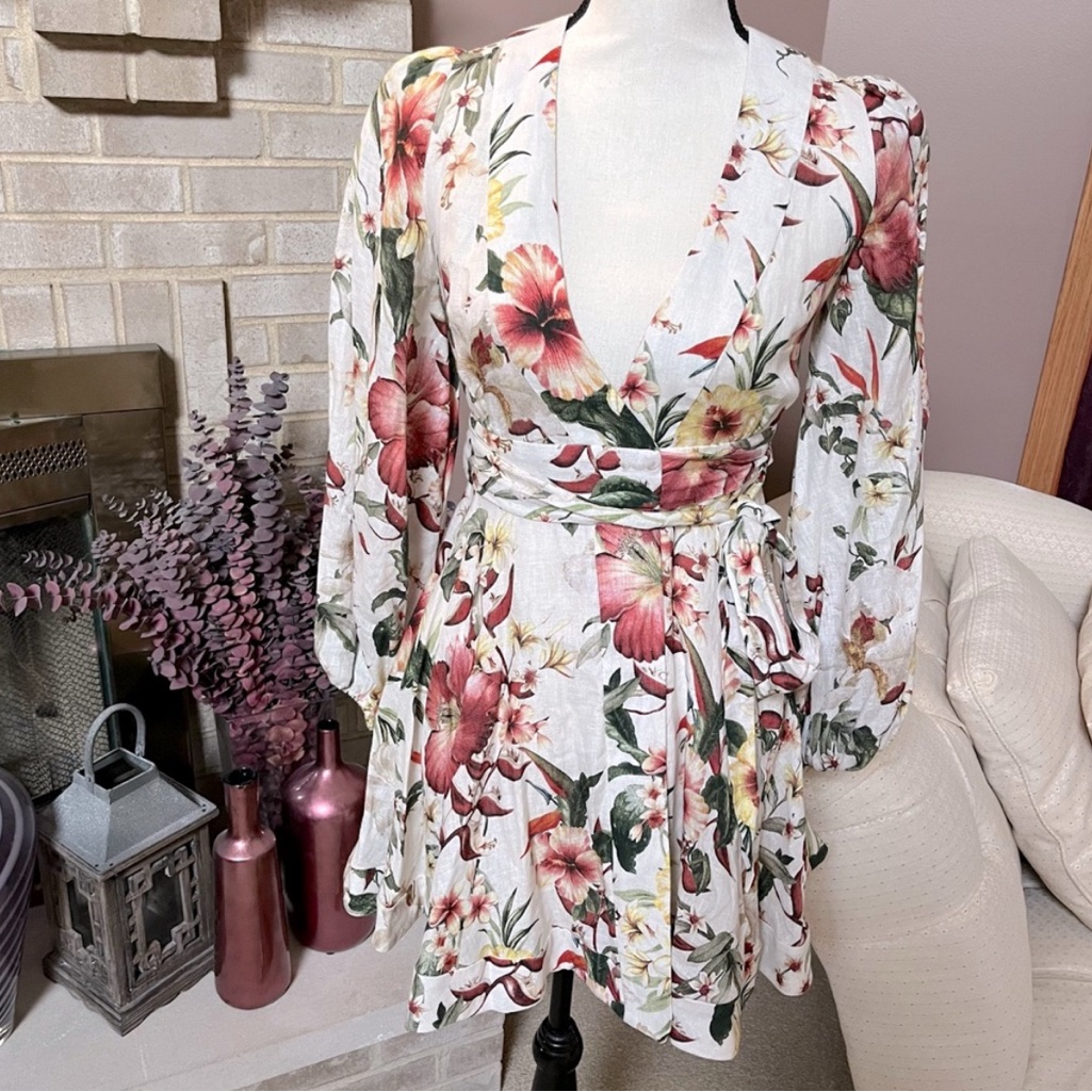 Zimmermann Lexi Wrap Linen Dress